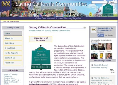 SimpleSite: Saving California Communities Website