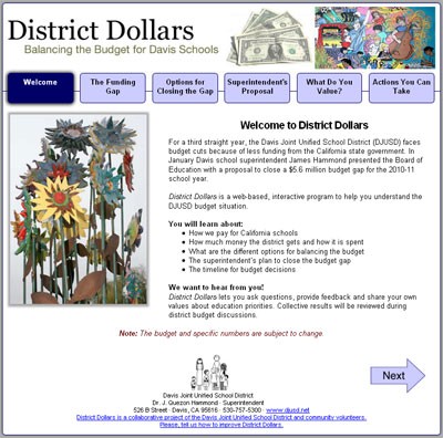 District Dollars Welcome Page